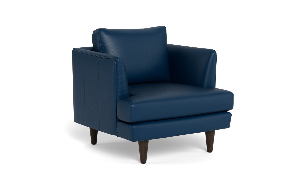 Rainey 35" Leather Arm Chair - Tribeca Cobalt