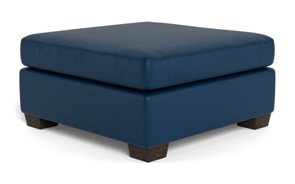 Track Leather Cocktail Ottoman - Tribeca Chestnut
