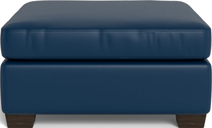 Track Leather Ottoman - Tribeca Chestnut