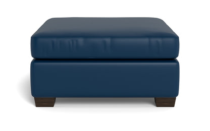 Track Leather Cocktail Ottoman - Tribeca Chestnut