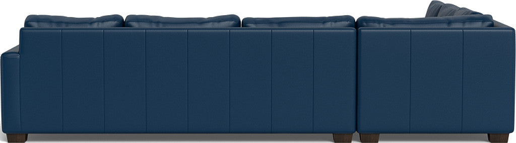 Track 121" Leather Right Corner Sleeper Sectional - Tribeca Cobalt