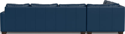 Track 121" Leather Right Corner Sleeper Sectional - Tribeca Cobalt