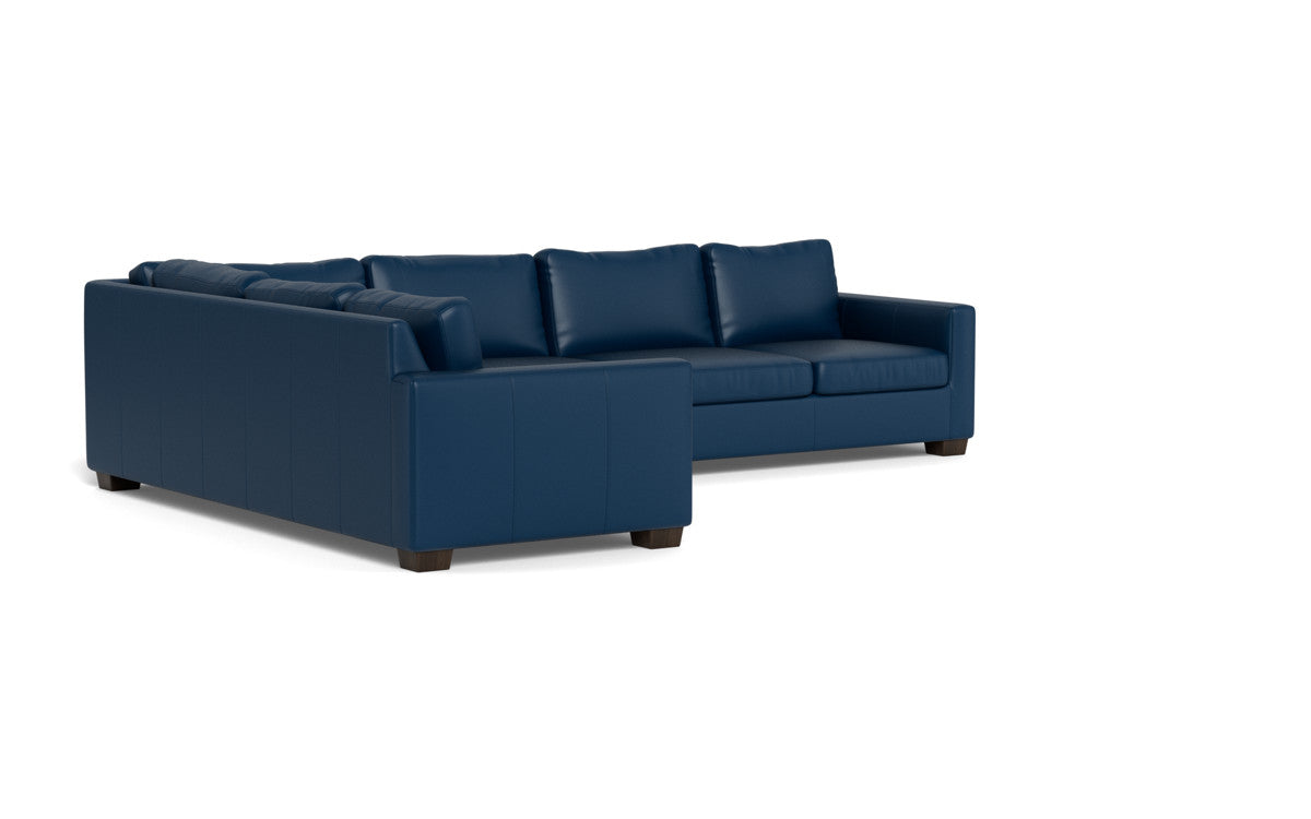 Track 121" Leather Right Corner Sleeper Sectional - Tribeca Cobalt