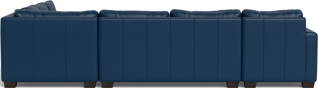 Track 141" Leather Corner Sectionals W. Full Sleeper & Left Chaise - Tribeca Cobalt