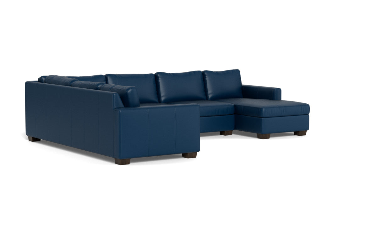Track 141" Leather Corner Sectionals W. Full Sleeper & Right Chaise
