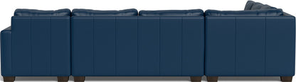 Track 141" Leather Corner Sectionals W. Full Sleeper & Right Chaise