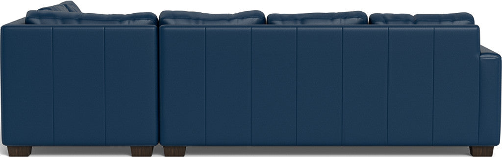 Track 121" Leather Right Chaise Sleeper Sectional - Tribeca Cobalt
