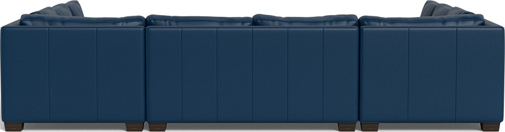 Track 141" Leather Corner Sofa U Sectional - Tribeca Cobalt