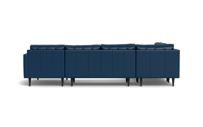 Wallace 131" Leather Corner Sectionals w. Right Chaise - Tribeca Cobalt