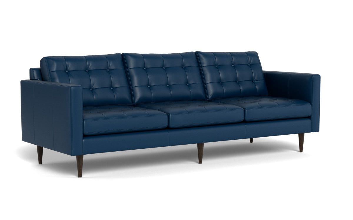 Wallace 98" Leather Estate Sofa - Tribeca Cobalt