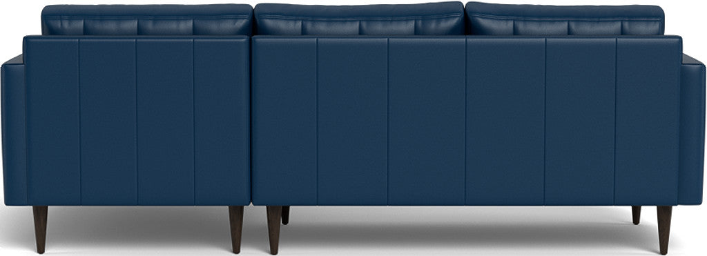 Wallace 98" Leather Right Chaise Sectional - Tribeca Cobalt