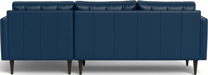 Wallace 98" Leather Right Chaise Sectional - Tribeca Cobalt