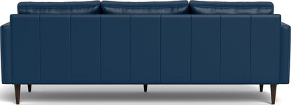Wallace 98" Leather Untufted Estate Sofa - Tribeca Cobalt
