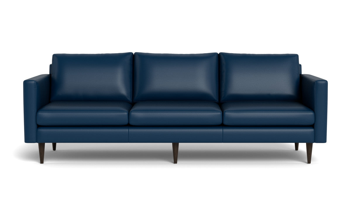 Wallace 98" Leather Untufted Estate Sofa - Tribeca Cobalt