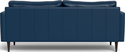 Wallace 85" Leather Untufted Sofa - Tribeca Cobalt