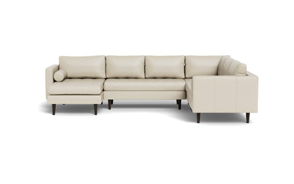 Ladybird 133" Leather Corner Sectionals w. Left Chaise - Tribeca Cream