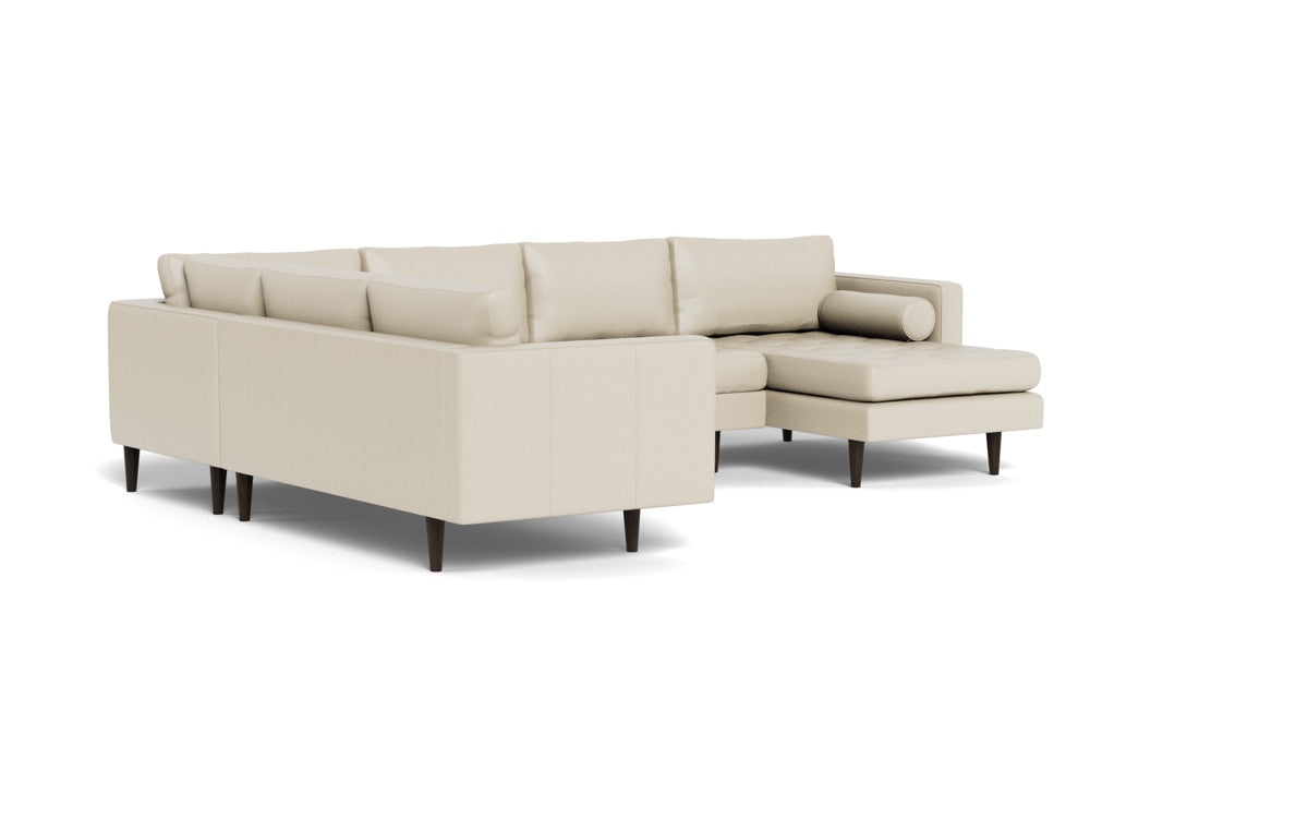 Ladybird 133" Leather Corner Sectionals w. Right Chaise - Tribeca Cream