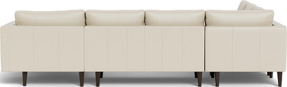 Ladybird 133" Leather Corner Sectionals w. Right Chaise - Tribeca Cream