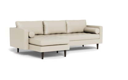 Ladybird 102" Leather Left Chaise Sectional - Tribeca Cream