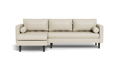 Ladybird 102" Leather Left Chaise Sectional - Tribeca Cream