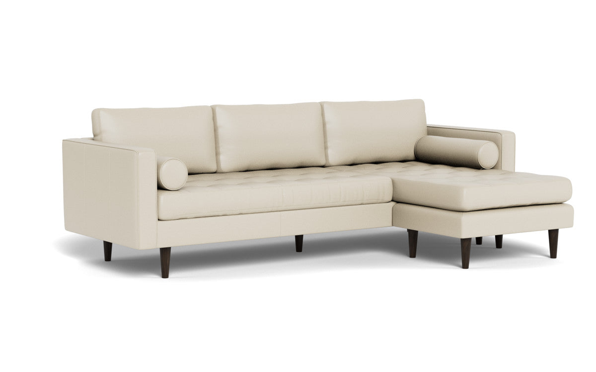 Ladybird 104" Leather Reversible Sofa Chaise - Tribeca Cream