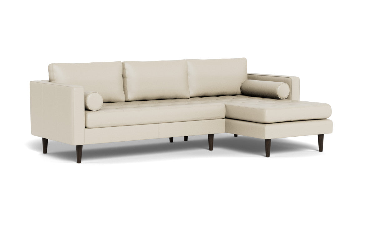 Ladybird 102" Leather Right Chaise Sectional - Tribeca Cream