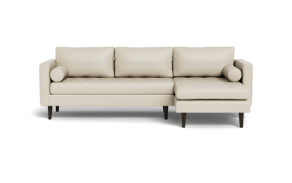 Ladybird 102" Leather Right Chaise Sectional - Tribeca Cream