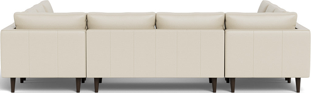 Ladybird 134" Leather U Sectional - Tribeca Cream