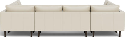 Ladybird 134" Leather U Sectional - Tribeca Cream