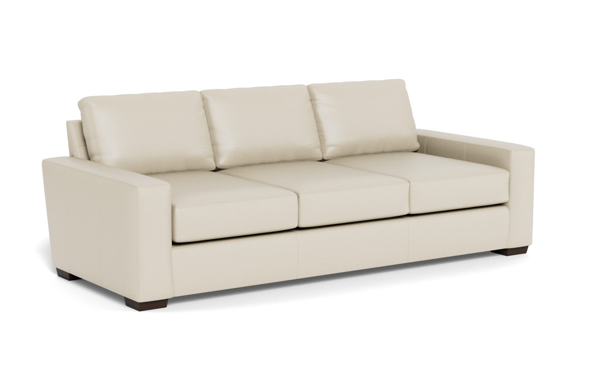 Mas Mesa 101" Deep Leather Estate Sofa - Tribeca Cream