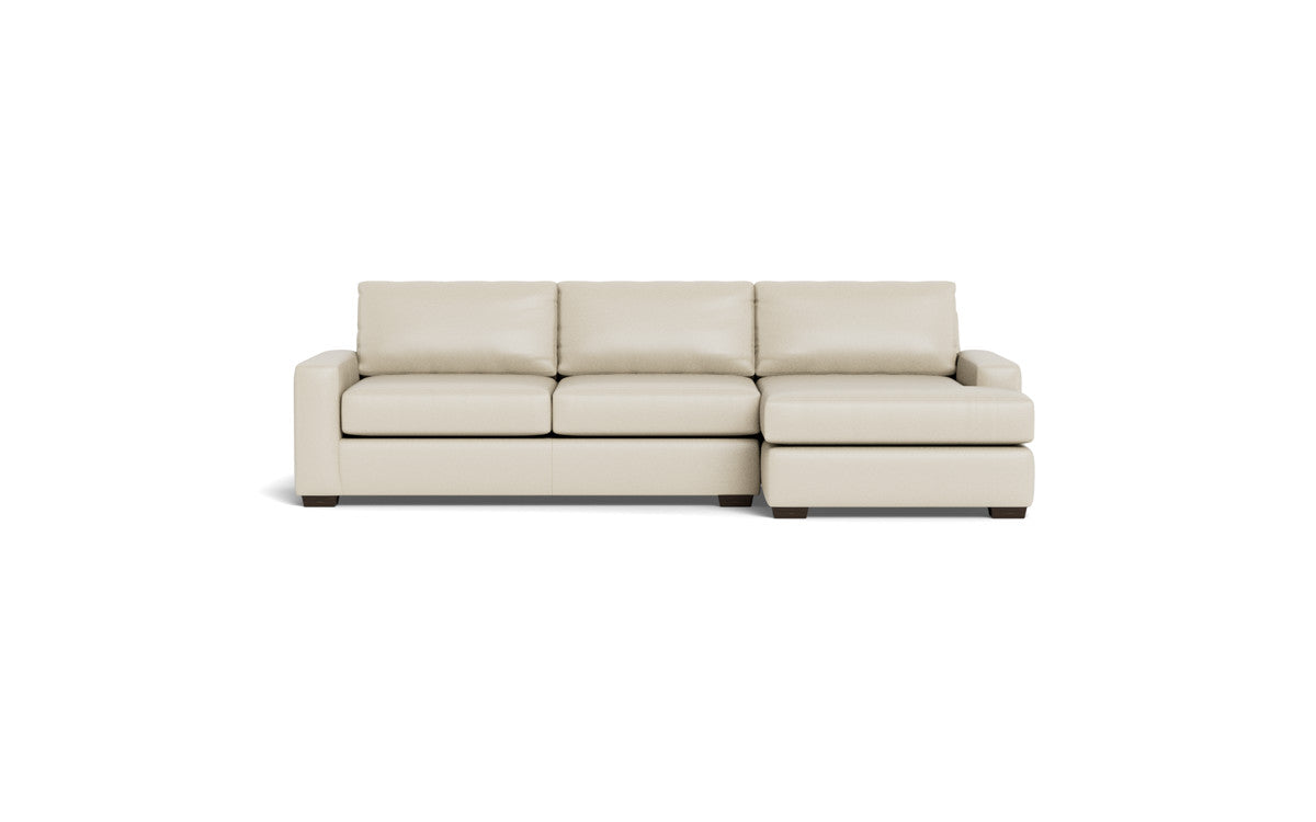 Mas Mesa 123" Deep Leather Right Chaise Sectional - Tribeca Cream