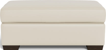 Mesa Leather Ottoman - Tribeca Cream