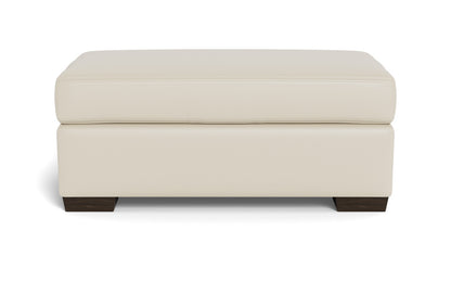 Mesa Leather Ottoman - Tribeca Cream