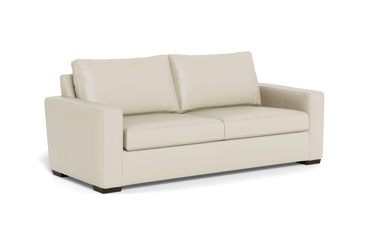 Mas Mesa 88" Deep Leather Sofa - Tribeca Cream