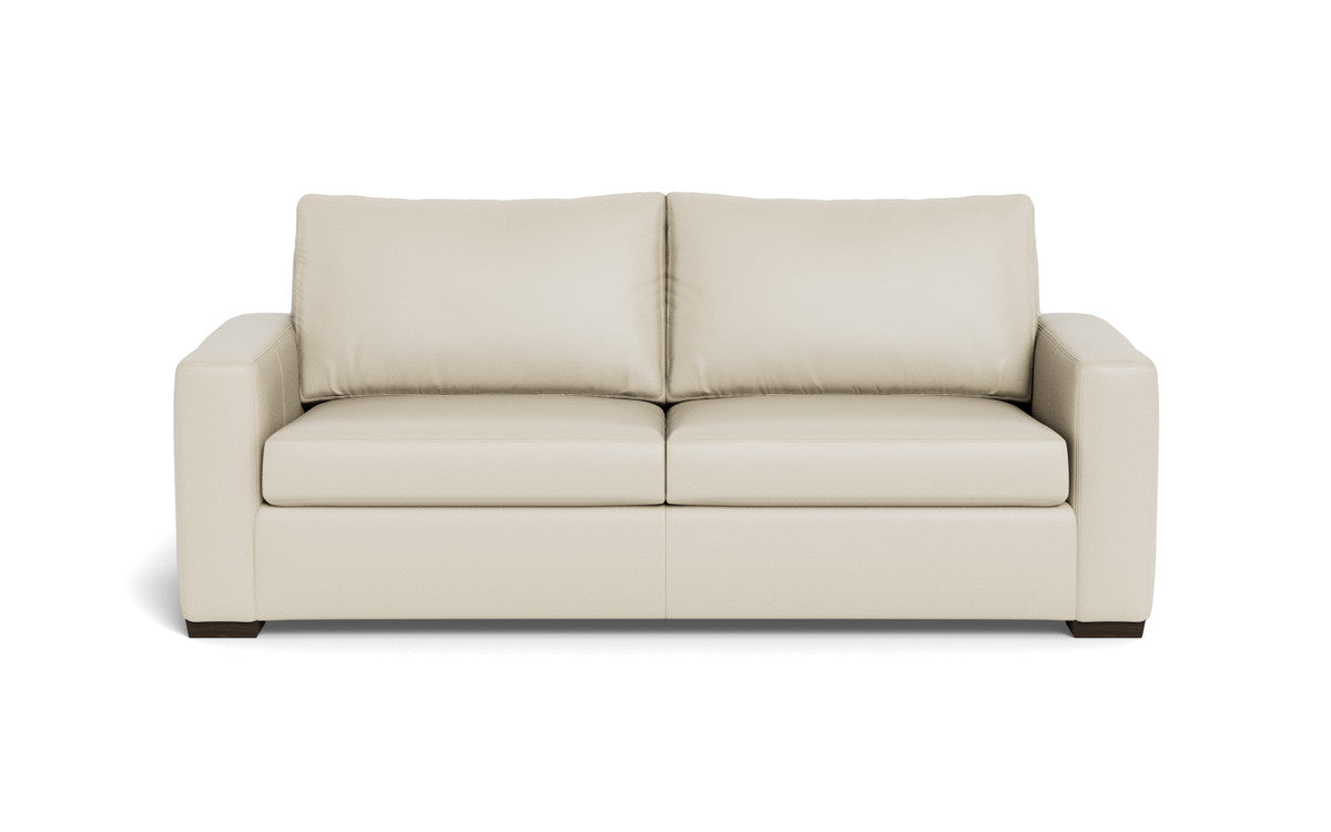 Mas Mesa 88" Deep Leather Sofa - Tribeca Cream