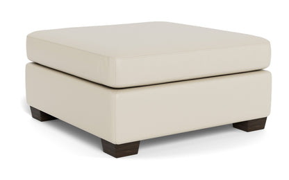 Track Leather Ottoman - Tribeca Cobalt