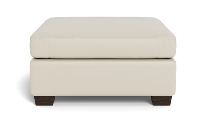 Track Leather Cocktail Ottoman - Tribeca Cream