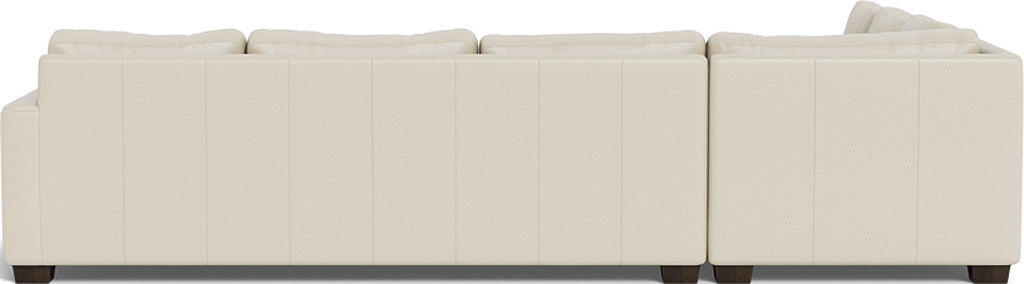 Track 121" Leather Right Corner Sleeper Sectional - Tribeca Cream