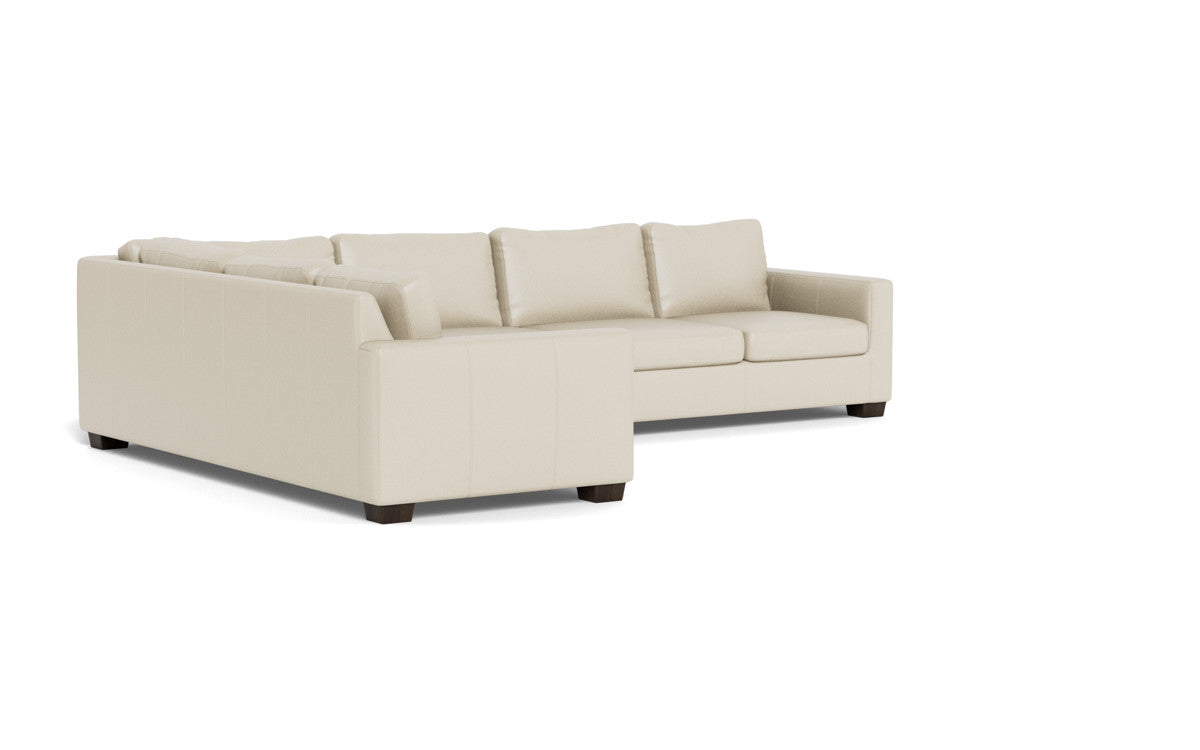 Track 121" Leather Right Corner Sleeper Sectional - Tribeca Cream