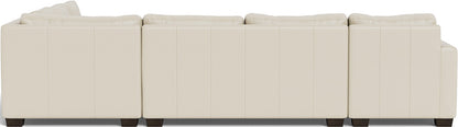 Track 141" Leather Corner Sectionals W. Full Sleeper & Left Chaise - Tribeca Cream