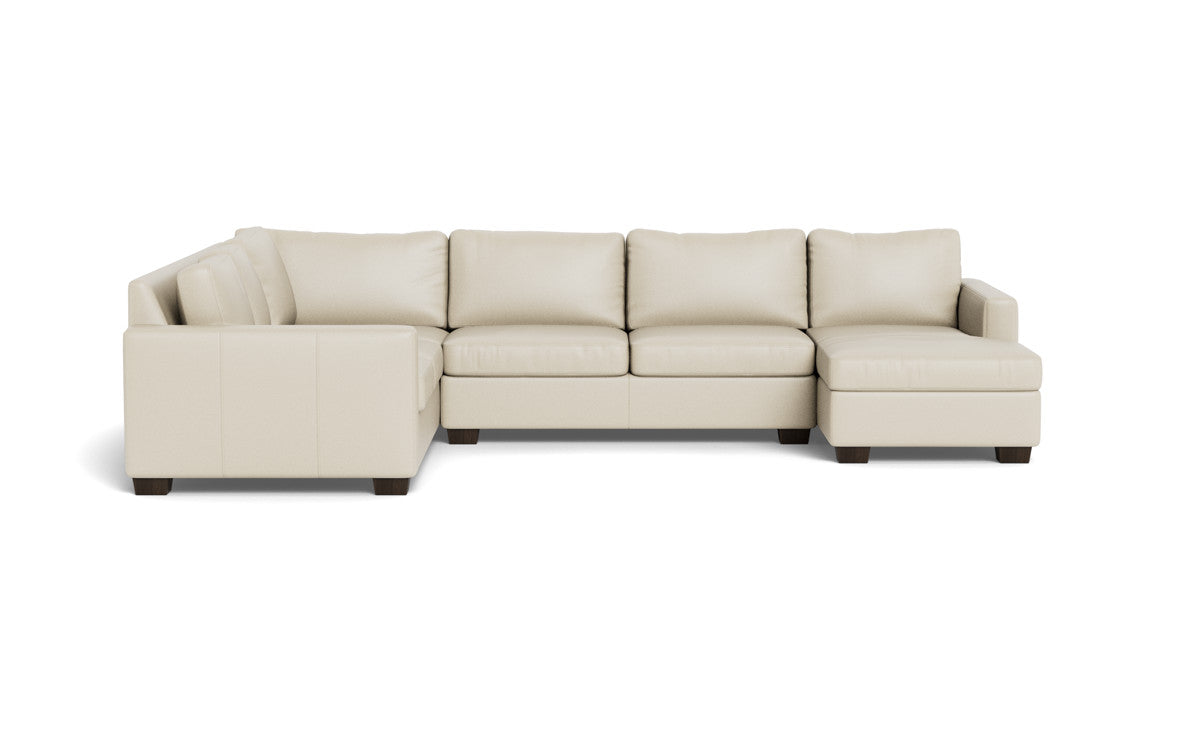 Track 141" Leather Corner Sectionals W. Full Sleeper & Right Chaise