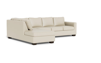 Track 121" Leather Left Chaise Sleeper Sectional - Tribeca Cream