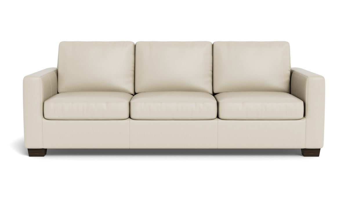Track 87" Leather Queen Sleeper Sofa - Tribeca Cream