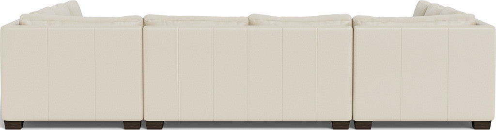 Track 141" Leather Corner Sofa U Sectional - Tribeca Cream