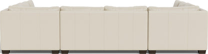 Track 141" Leather Corner Sofa U Sectional - Tribeca Cream