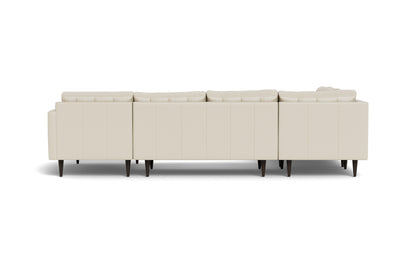 Wallace 131" Leather Corner Sectionals w. Right Chaise - Tribeca Cream