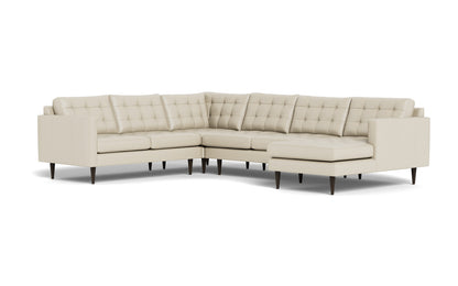 Wallace 131" Leather Corner Sectionals w. Right Chaise - Tribeca Cream