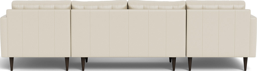 Wallace 126" Leather Double Chaise U Sectional - Tribeca Cream