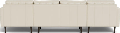 Wallace 126" Leather Double Chaise U Sectional - Tribeca Cream
