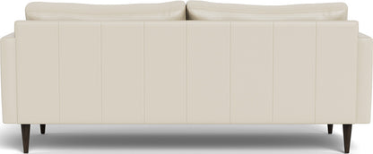 Wallace 85" Leather Untufted Sofa - Tribeca Cream
